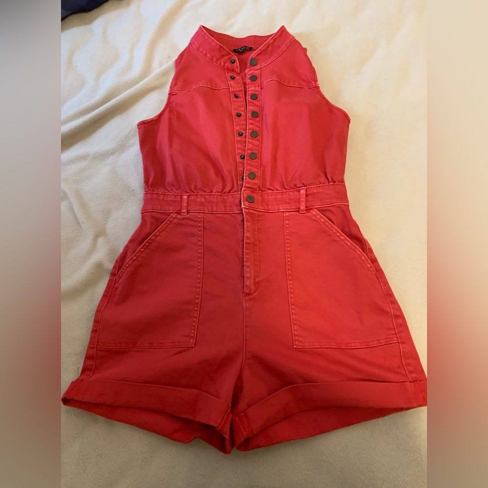 VENUS red  denim romper size 8 washed but never worn true to size